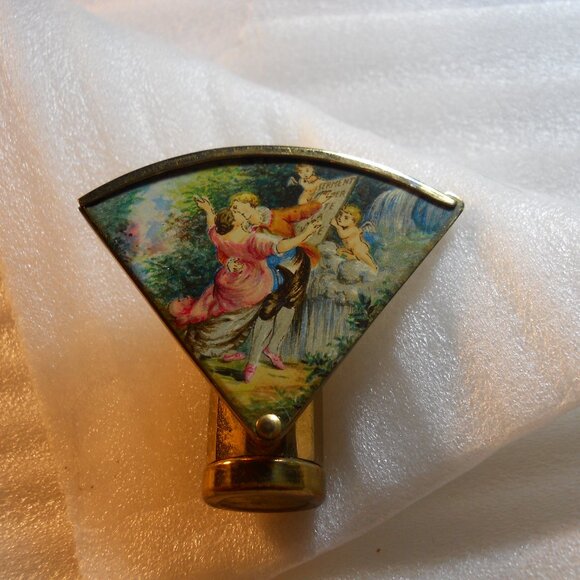 Vintage - Stratton Fan Mirror and Lipstick Holder  11-30 - Picture 1 of 6